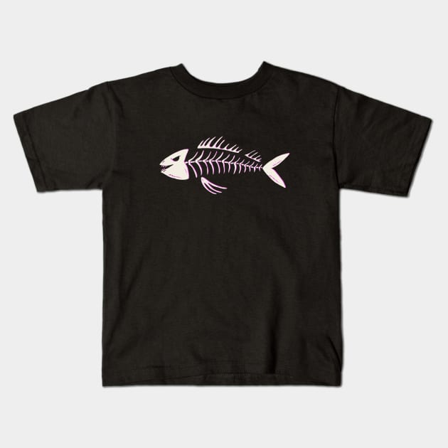 Fish Skeleton Kids T-Shirt by BamBam